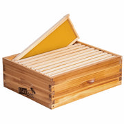 MayBee medium super front view showing dovetail joints and wax coating for durability