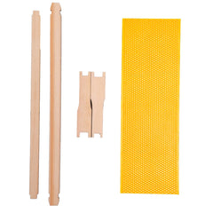 MayBee beeswax-dipped foundation detail showing honey-colored surface for easy inspection