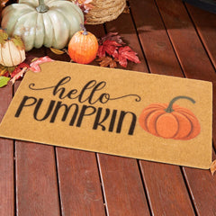Mealah Hello Pumpkin rubber backing detail highlighting non-slip grip and floor protection