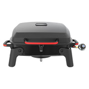 Megamaster front view open showing cooking grate and roomy surface benefit fast meals