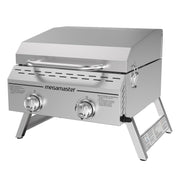 Megamaster front view stainless steel showing durable exterior and portability