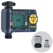 Melnor AquaTimer front view showing compact digital housing and faucet connection benefit: space-saving