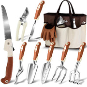 MelonArt complete tool set front view showing all ten pieces and tote, easy organization