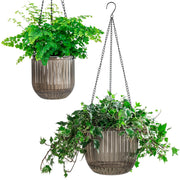 Melphoe front view of hanging planters showing compact design and versatility