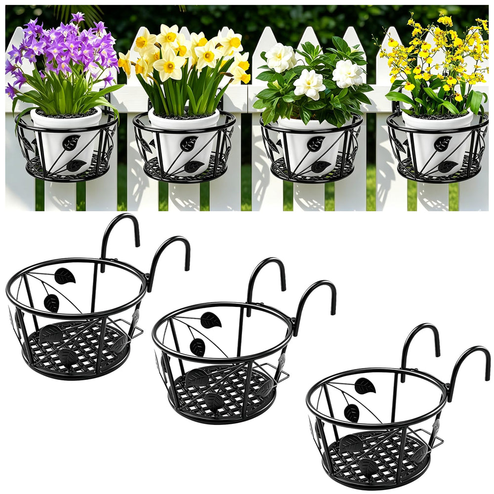 MENGBEI front view of round hanging planter showing stable rim and shape benefit