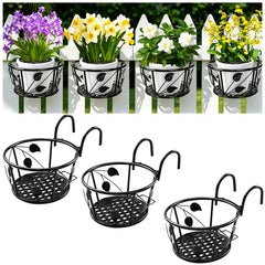 MENGBEI front view of round hanging planter showing stable rim and shape benefit