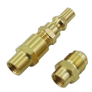 MENSI front view of brass quick connect plug showing durable construction and easy hookup