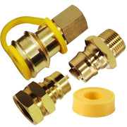 MENSI front packaging showing the 4-piece brass quick-connect kit and benefits
