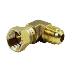 MENSI front view brass elbow connector showing compact design and durability