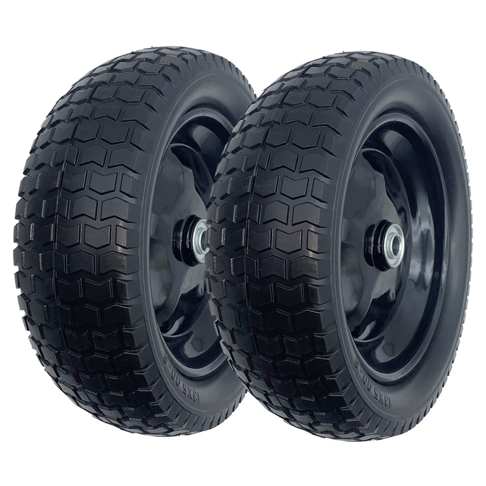 MerryYard front view wheel with rim showing sturdy construction and no-flat benefit