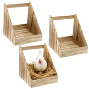 MEWTOGO front view showing three assembled nesting boxes with neat finish and accessibility