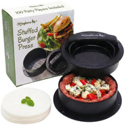 Meykers front view burger press showing compact nonstick design and quick forming benefit