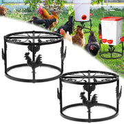 MeyRolizn front view of metal feeder stand shows sturdy support and stability