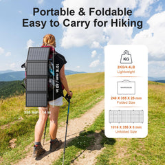 MHPOWOS unfolded full panel collecting sunlight for consistent charging