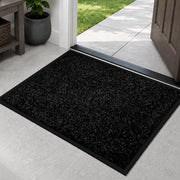 Mibao front view of 32x20 mat showing sleek black finish and tidy edges for clean entry