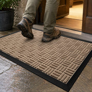 Mibao beige front door mat showing full front view and durable design