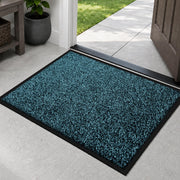 Mibao front view blue mat showing clean welcome and durable surface benefit