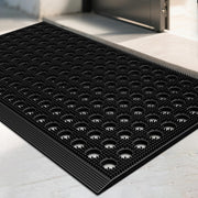 Mibao front door mat on threshold showing durable welcome surface and protection