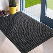 Mibao front view mat 36x24 showing black durable surface and welcoming look