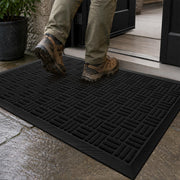 Mibao front view welcome mat at doorway showing clean entrance benefit