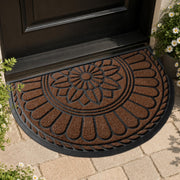 Mibao front view half-round mat showing welcome area and durability