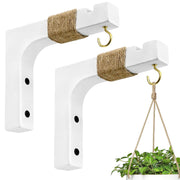 Micovay front view of two black wooden hooks showing farmhouse style and easy mounting
