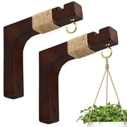 Micovay front view of two wooden hangers showing farmhouse finish and shape