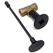 Midwest Hearth front view of flat black valve kit showcasing neat installation