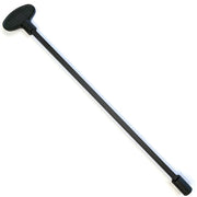Midwest Hearth valve key front view showing flat black finish and solid construction for durability