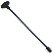 Midwest Hearth valve key front view showing flat black finish and precise machining for durability