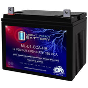 Mighty Max Battery front label showing model and specs for clear identification