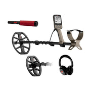 MINELAB X-Terra Elite front view showing controls and LCD for precise targeting