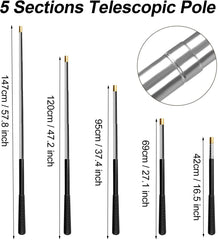 Mingjieus telescopic pole fully extended to 58 inches for extended reach