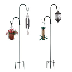 MIPON front view of two-pack shepherd hooks showing included pieces and benefits