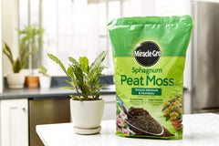 Miracle-Gro close-up of peat moss texture demonstrating moisture retention