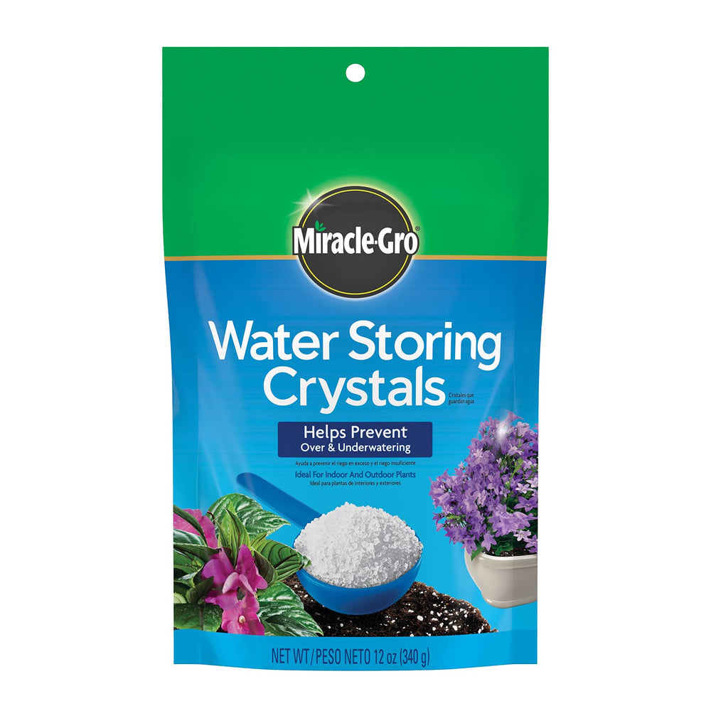 Miracle-Gro front packaging showing 12 oz crystals benefit easy identification