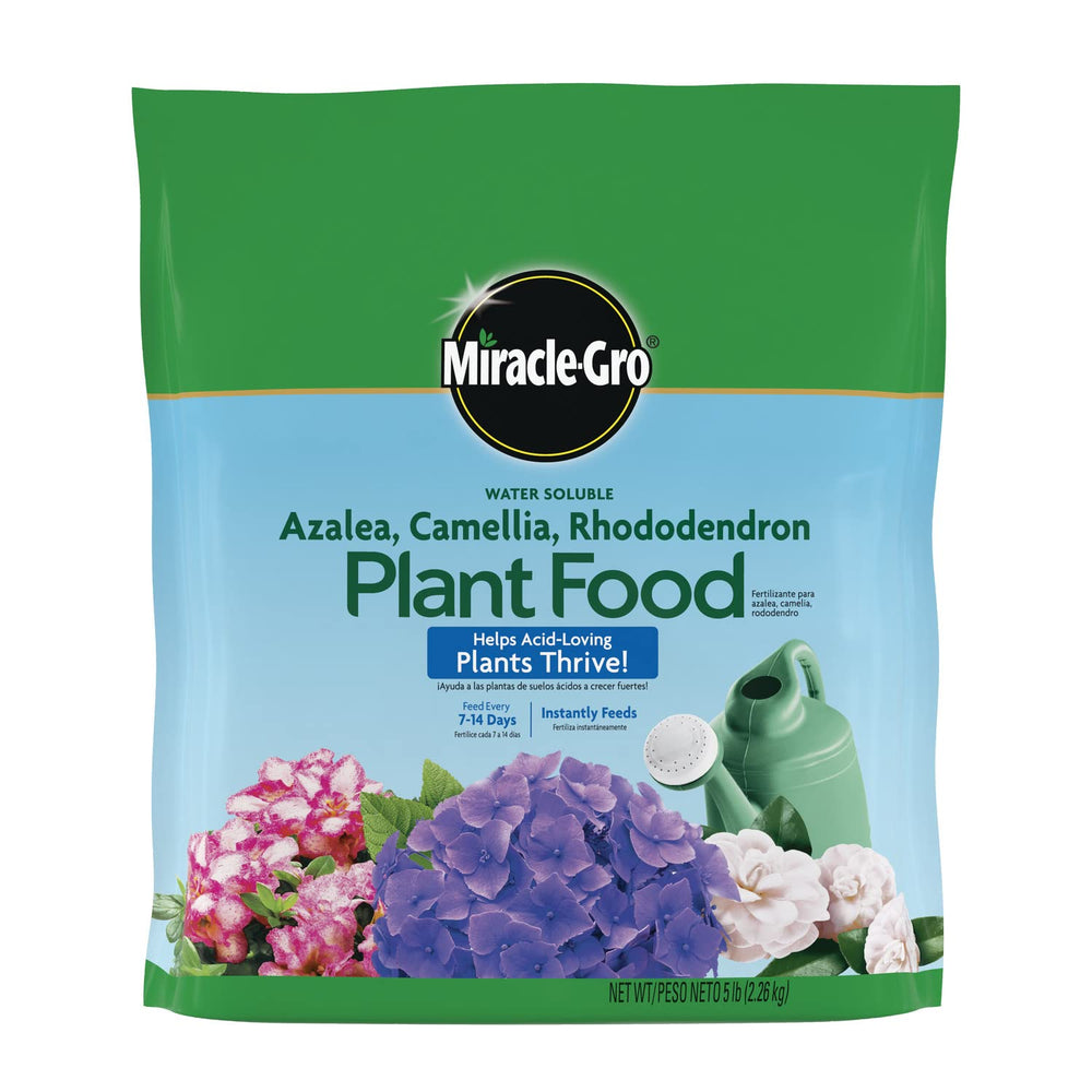 Miracle-Gro front packaging showing 5 lb bag and coverage benefit