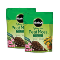 Miracle-Gro front packaging showing two 8 qt bags and product name benefits
