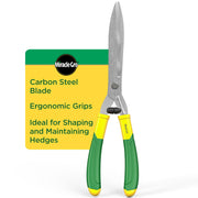 Miracle-Gro front view of 18-inch shears showing full blade and handles, clear-cutting benefit