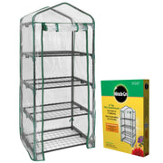 Miracle-Gro front view of compact greenhouse showing clear cover and tiers for space-saving growth
