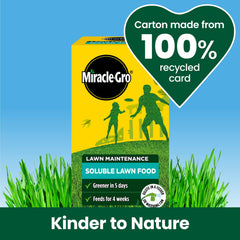 Miracle-Gro 1kg tub beside ruler showing coverage up to 100m²