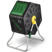 Miracle‑Gro compost tumbler front view showing compact design and fast composting benefit