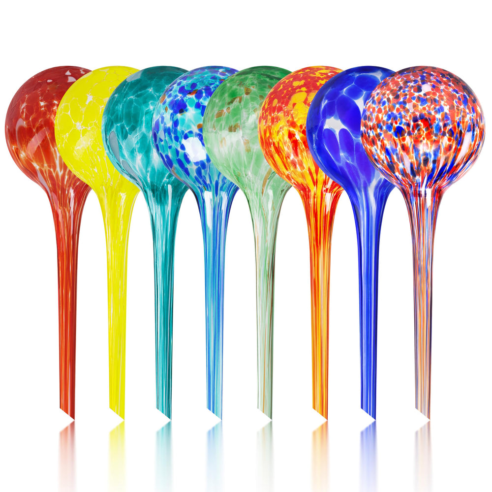 Mission Gallery front view of eight glass globes showing package and clarity benefit