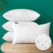 MIULEE front view of four waterproof pillow inserts showing durable cover and neat edges