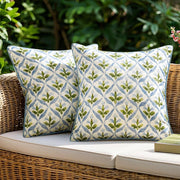 MIULEE front view of blue-green floral cover showing vibrant pattern and curb appeal