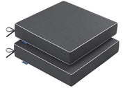 MIULEE front view of two grey cushions showing tailored look and comfort
