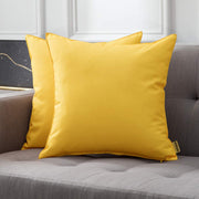 MIULEE front view of yellow pillow cover showing clean finish and protective layer