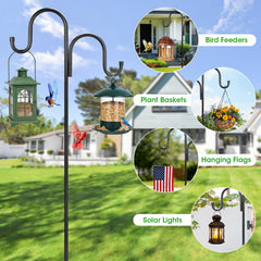 MIUVIBENI in garden with bird feeder showing secure support for feeders benefit