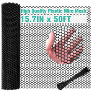 Miuwauer black mesh roll front view showing full 15.7in x 50ft length for easy planning