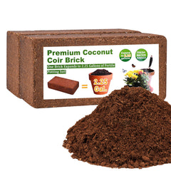 Miuwauer front packaging showing two compressed coco coir bricks and product branding benefits